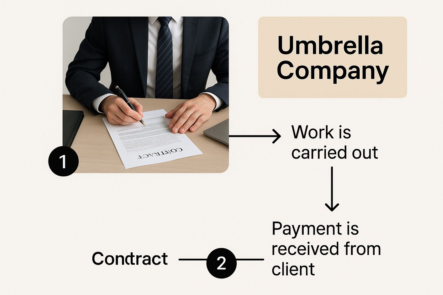 Infographic about definition of umbrella company