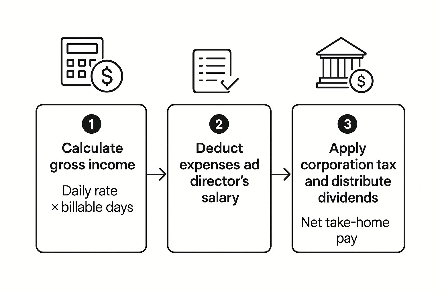 Infographic about contractor calculator outside ir35