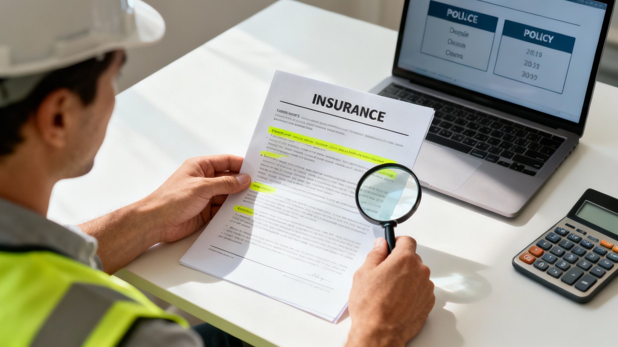 A person comparing insurance quotes on a laptop.