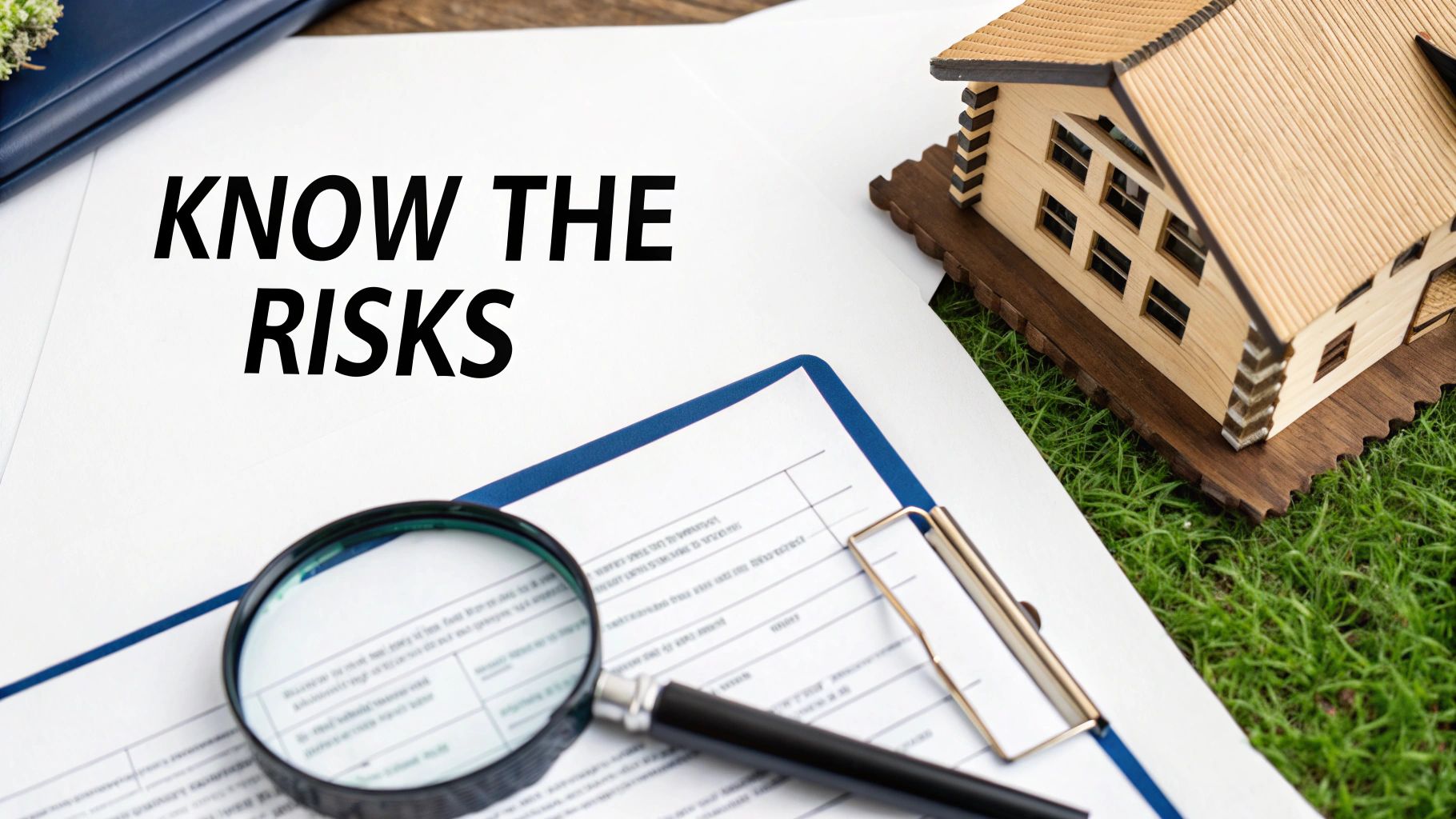 A person looking concerned while reviewing real estate documents.