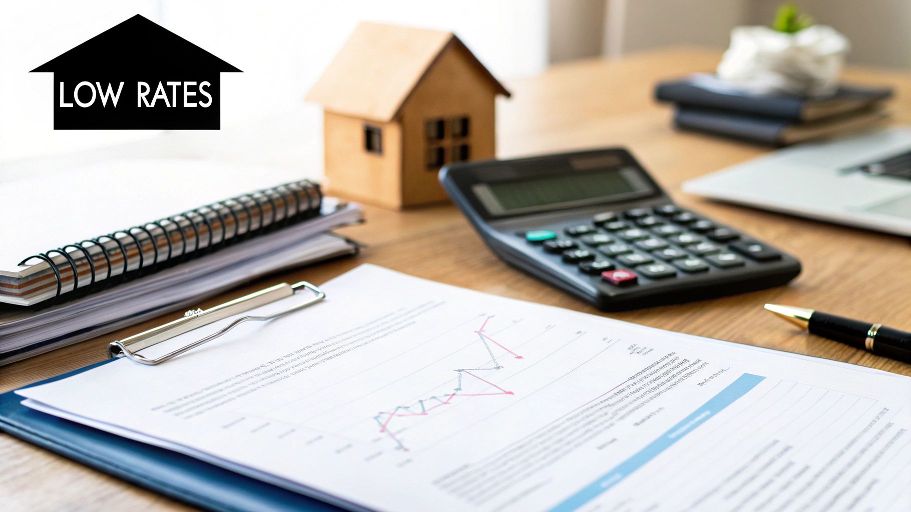 A graph showing interest rate trends over time, indicating how rates impact the housing market, Best Time to Sell a House in Dallas