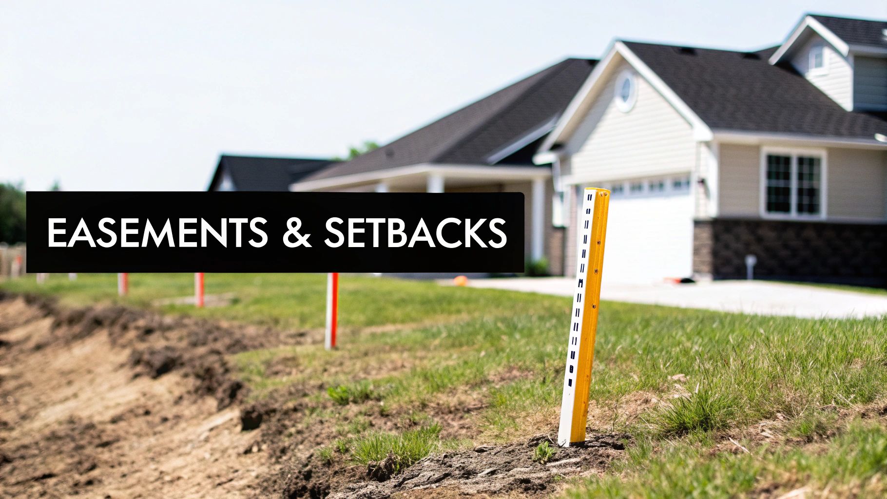 A diagram showing easements and setbacks on a Dallas property survey. Read Property Survey in Dallas,