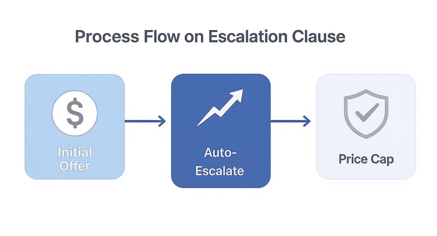 Infographic about what is an escalation clause in real estate