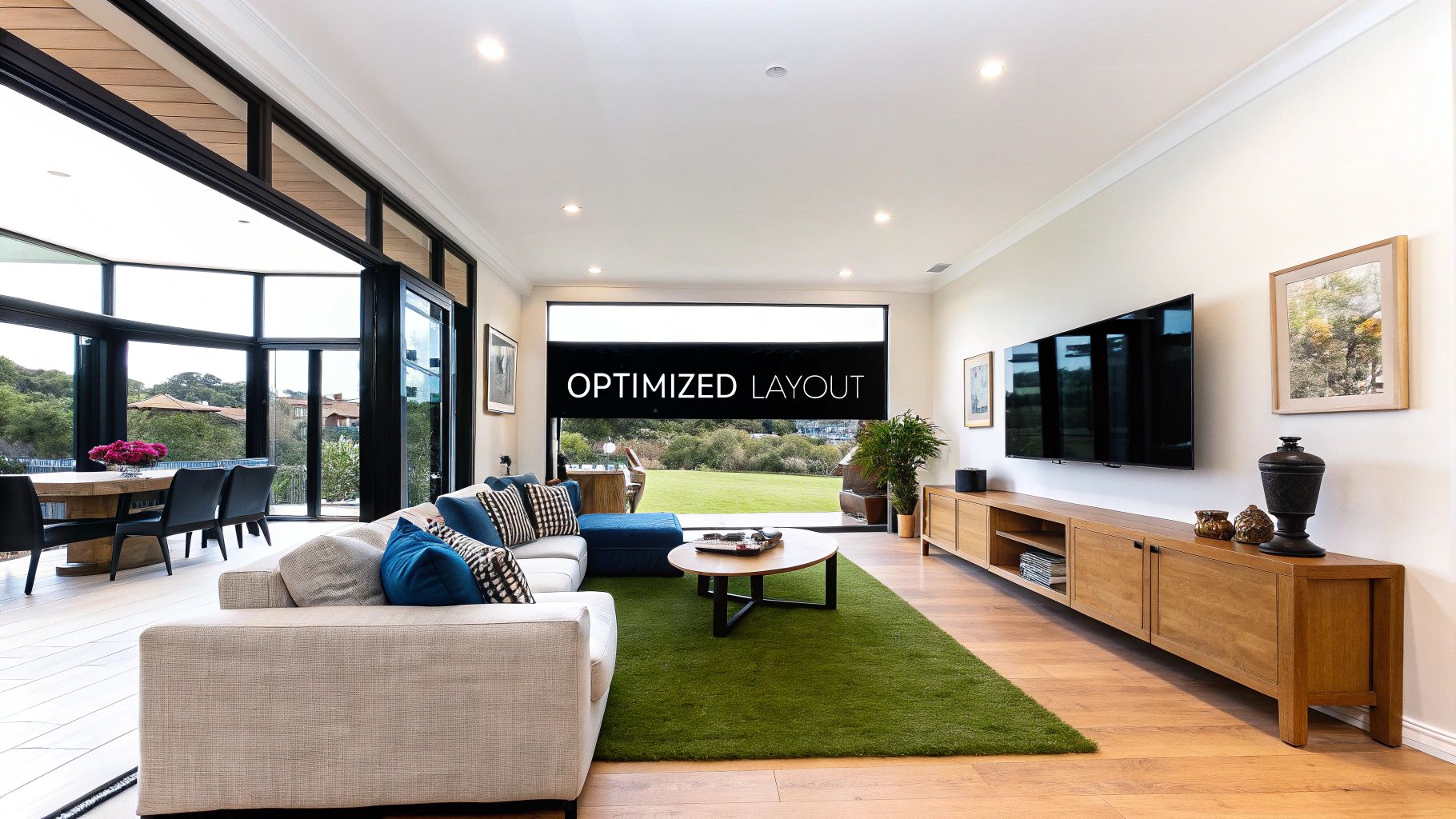 Strategic Furniture Arrangement and Room Definition