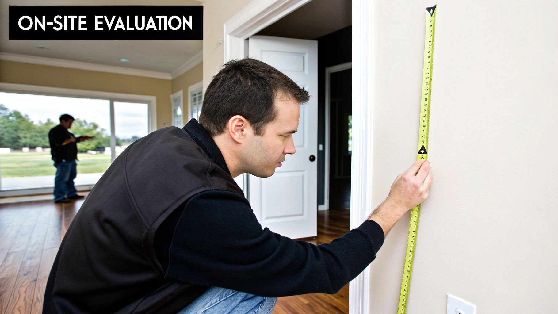A professional inspecting a home's exterior, Home Appraisal vs Inspection