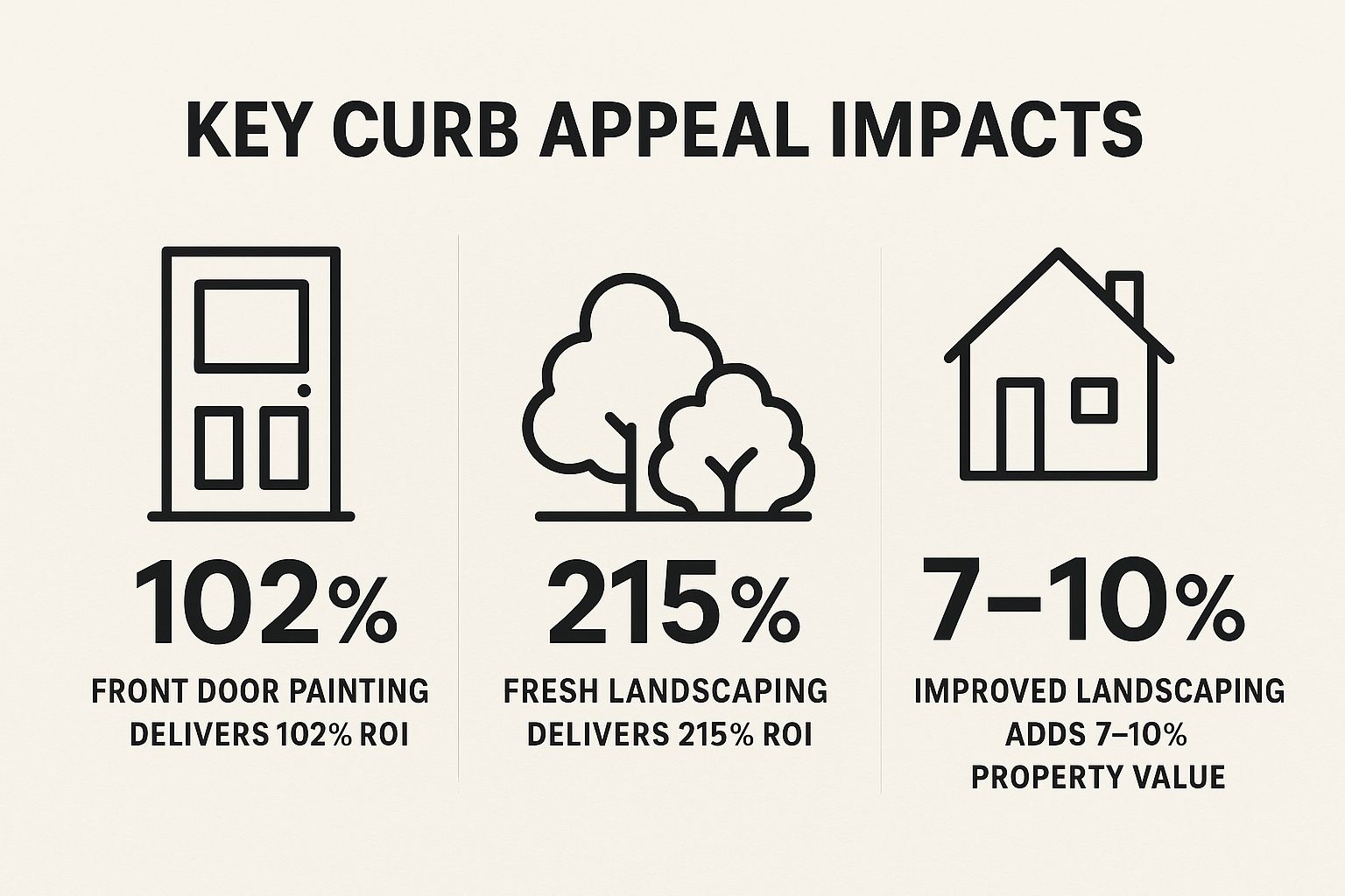 Infographic showing key data about Enhance Curb Appeal and First Impressions, Home Staging Tips for Sellers