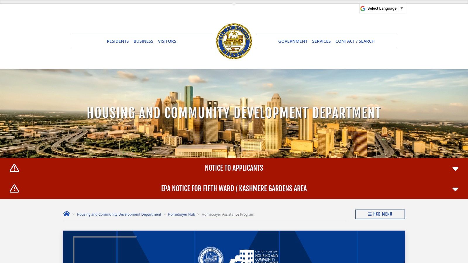 City of Houston Homebuyer Assistance Program (HAP), Buyer Grants for Dallas