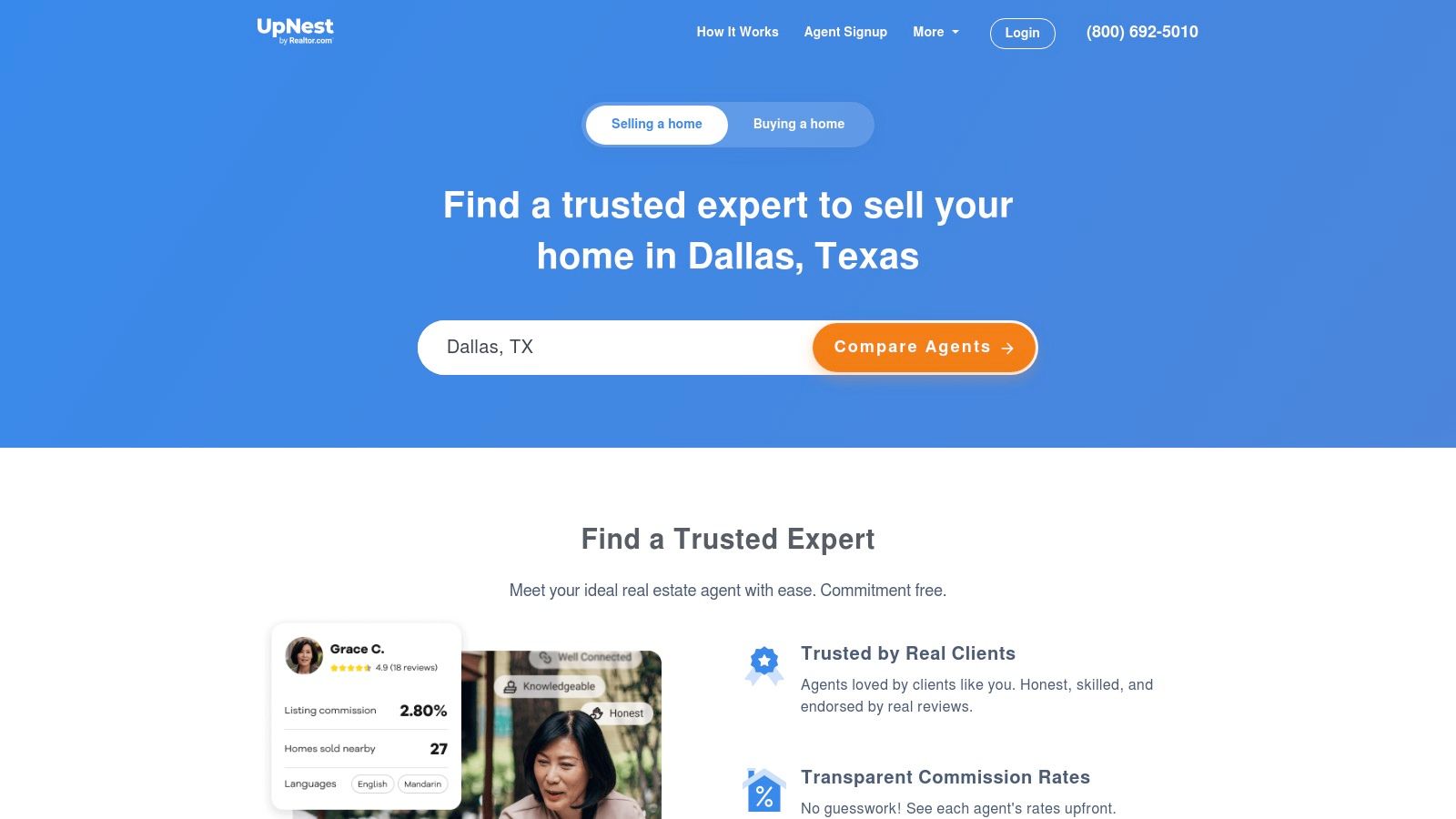 UpNest ā Compare Commission Quotes from Dallas Agents