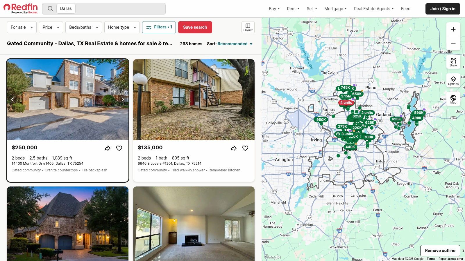 Redfin, gated communities in dallas texas,
