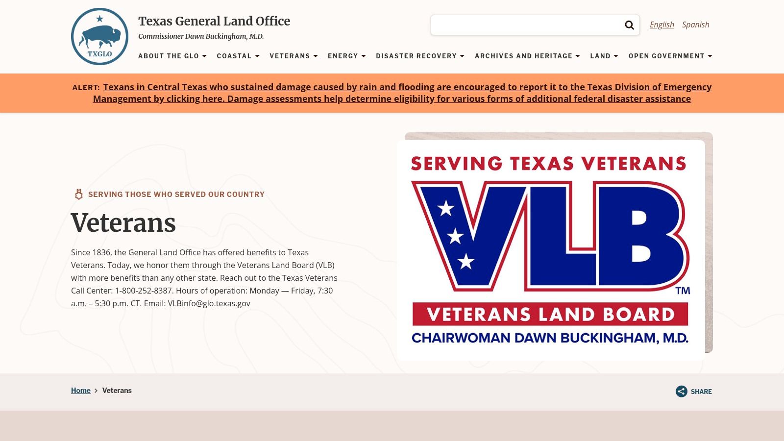 Texas Veterans Land Board (VLB), Buyer Grants for Dallas