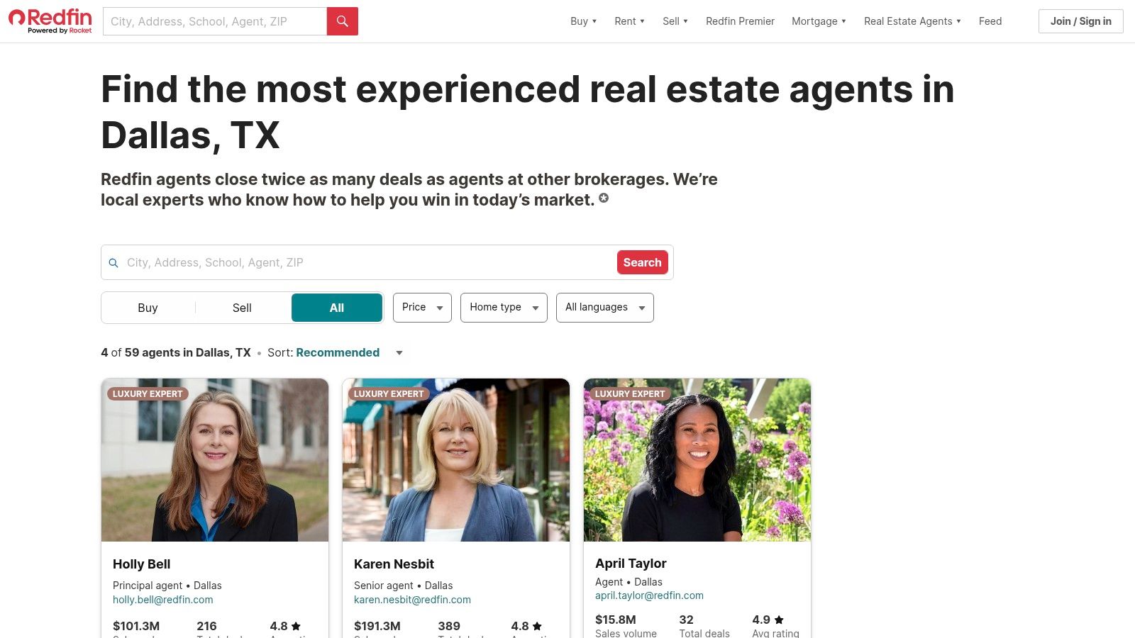 Redfin ā Dallas Agents
