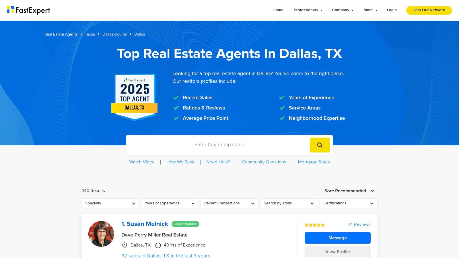 FastExpert ā Top Agents in Dallas