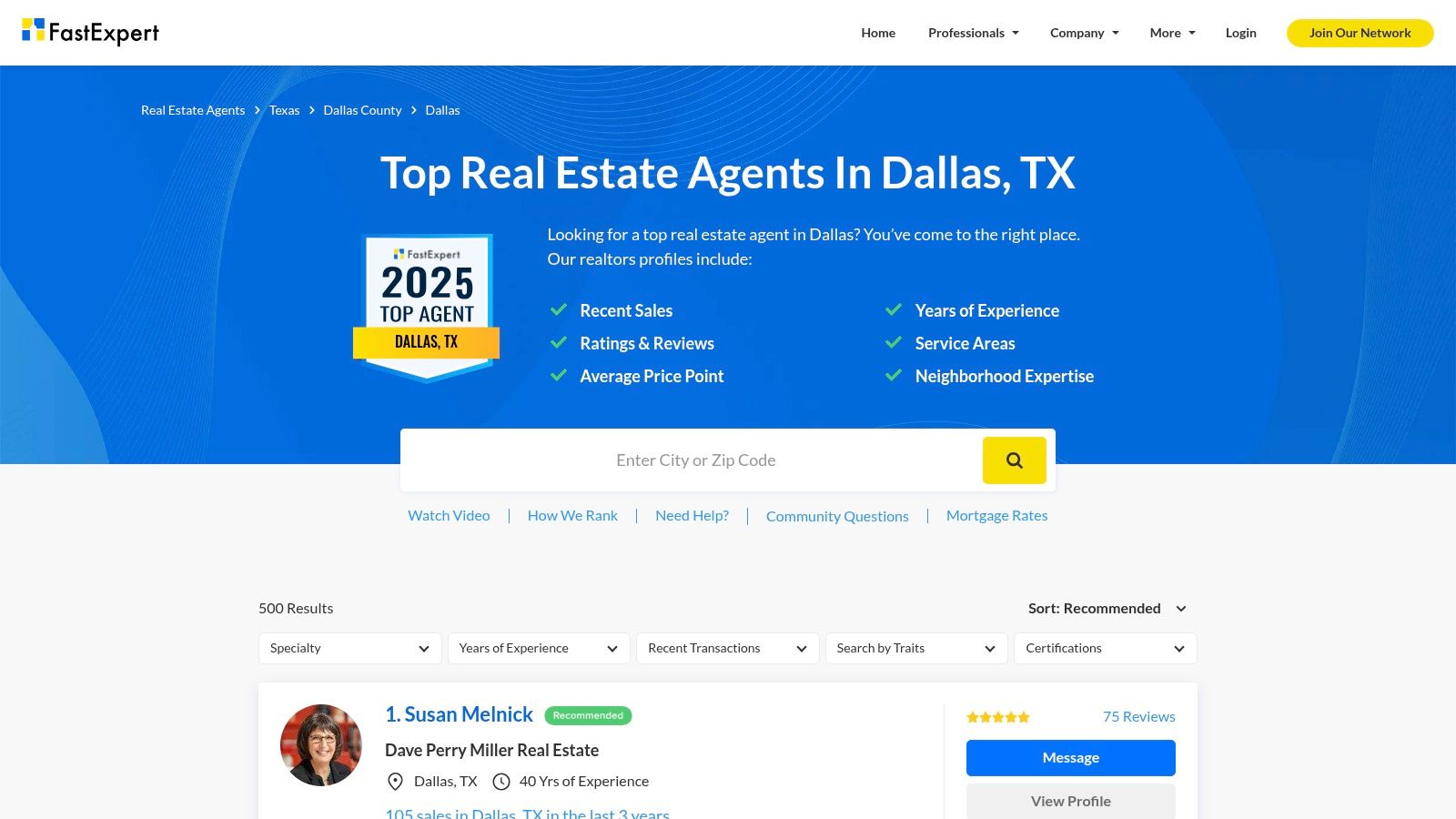 FastExpert ā Dallas Top Agents Directory and Match
