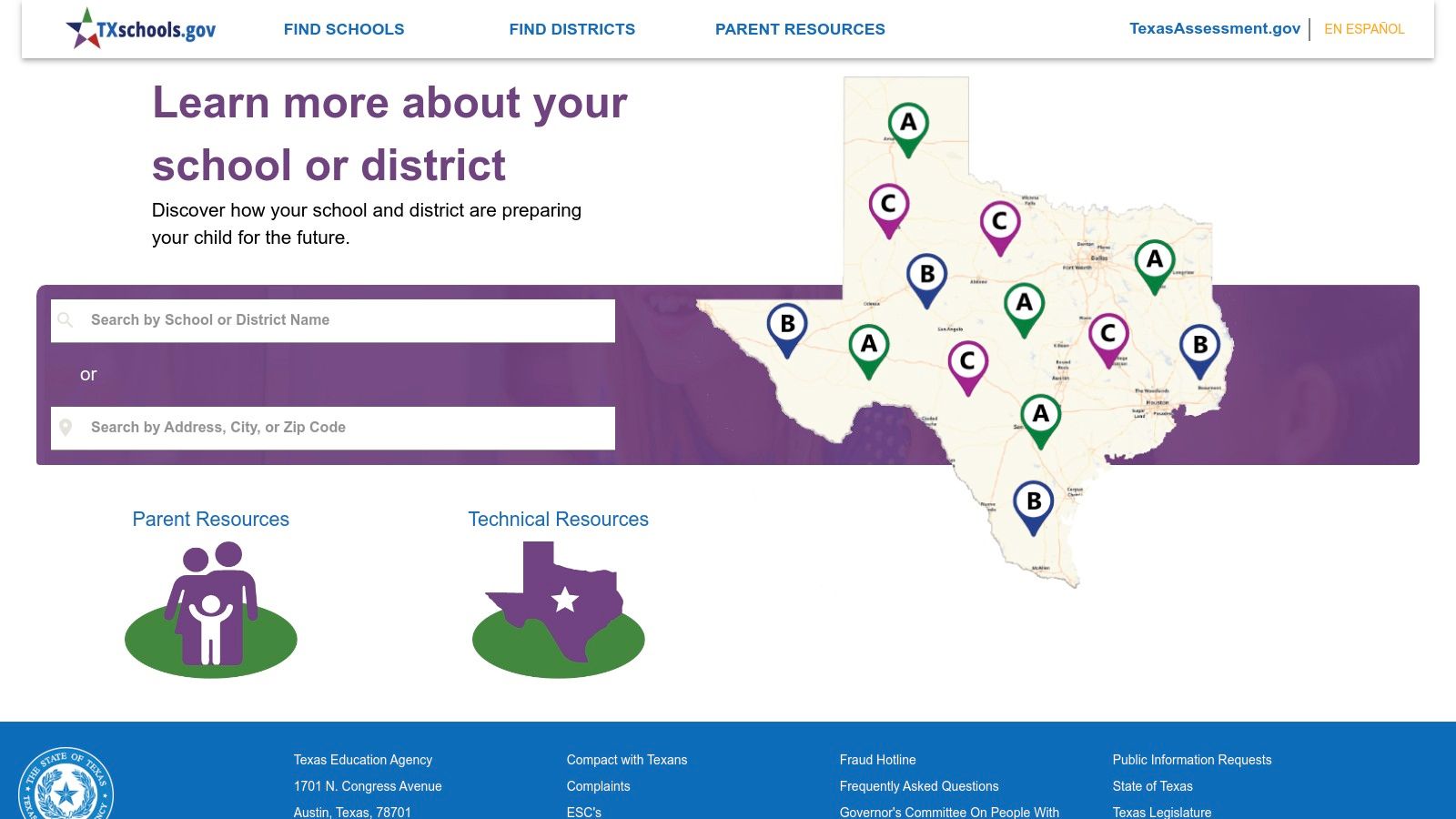 TXschools.gov (Texas Education Agency Accountability), Schools in Dallas Texas
