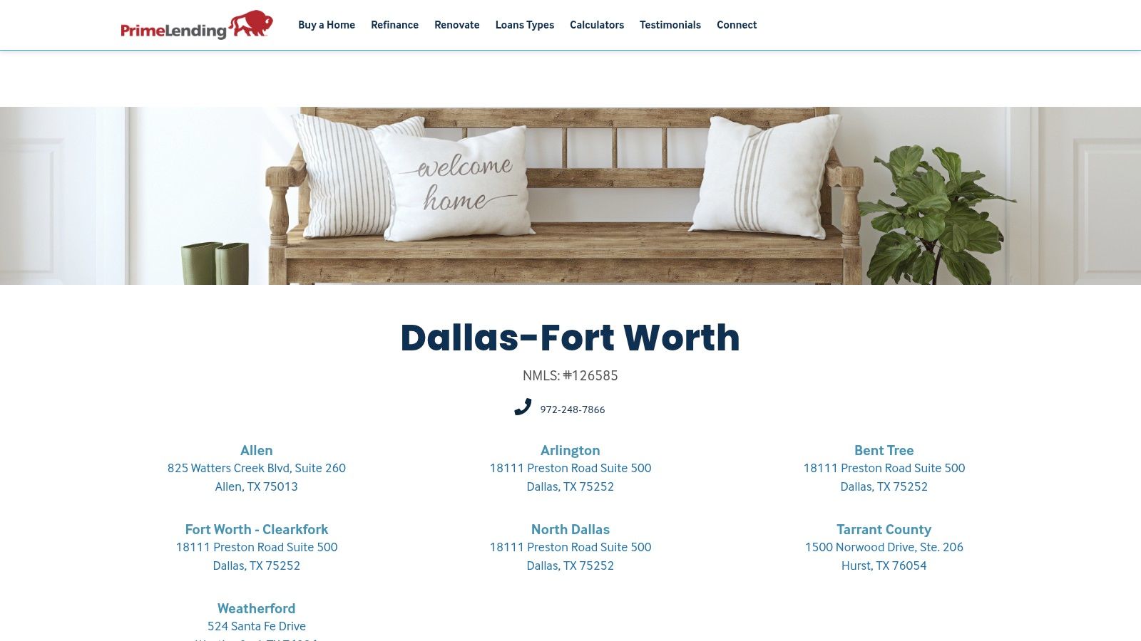 PrimeLending (A PlainsCapital Company) ā Dallas/Fort Worth Branch Network