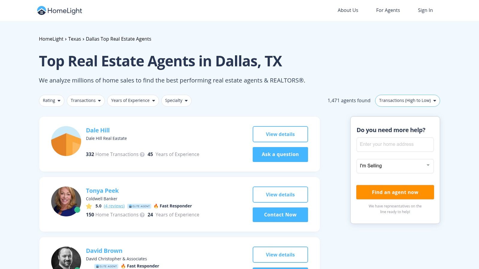 HomeLight ā Top Real Estate Agents in Dallas