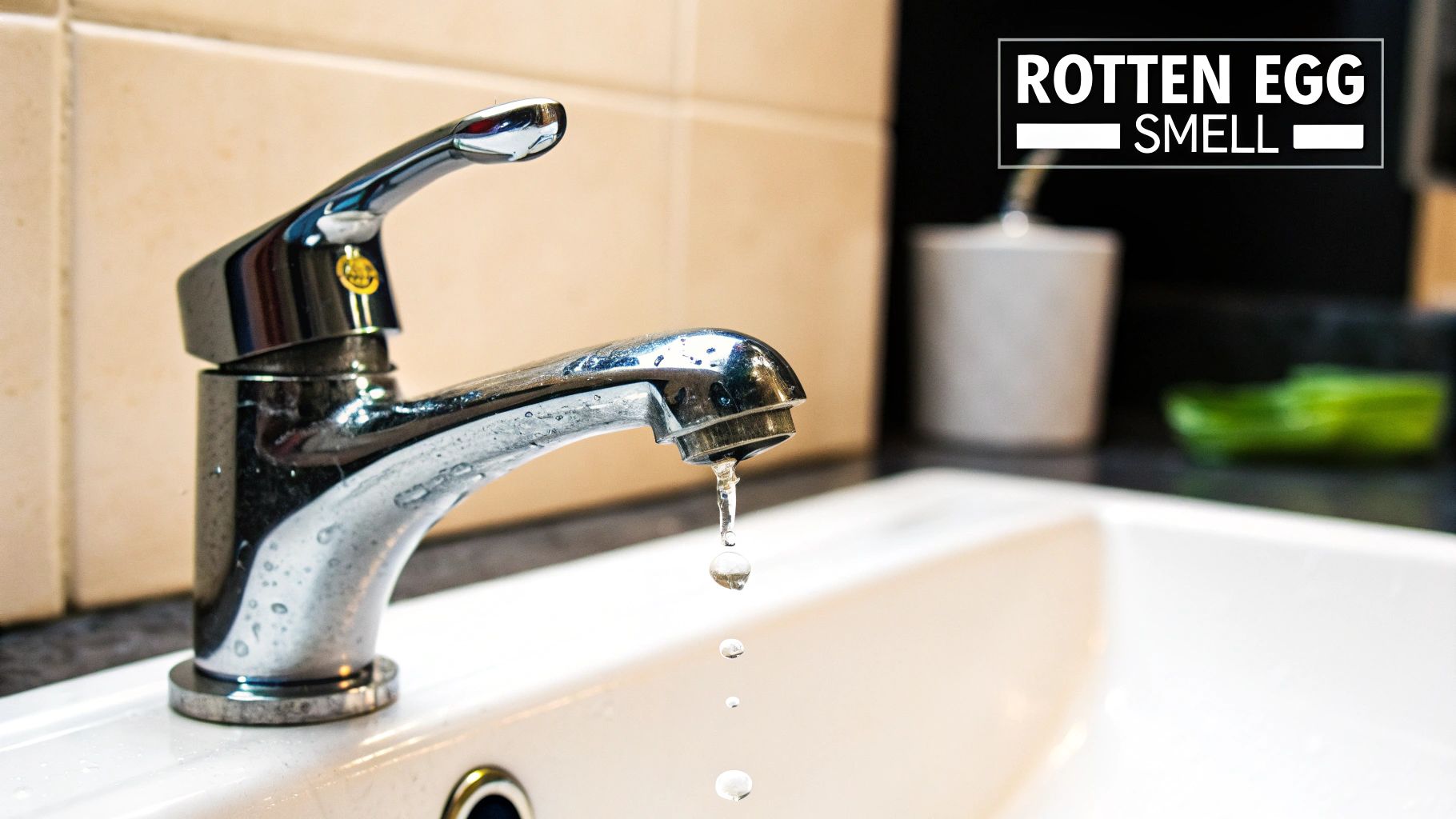 A person pouring a glass of water from a kitchen faucet, looking concerned.