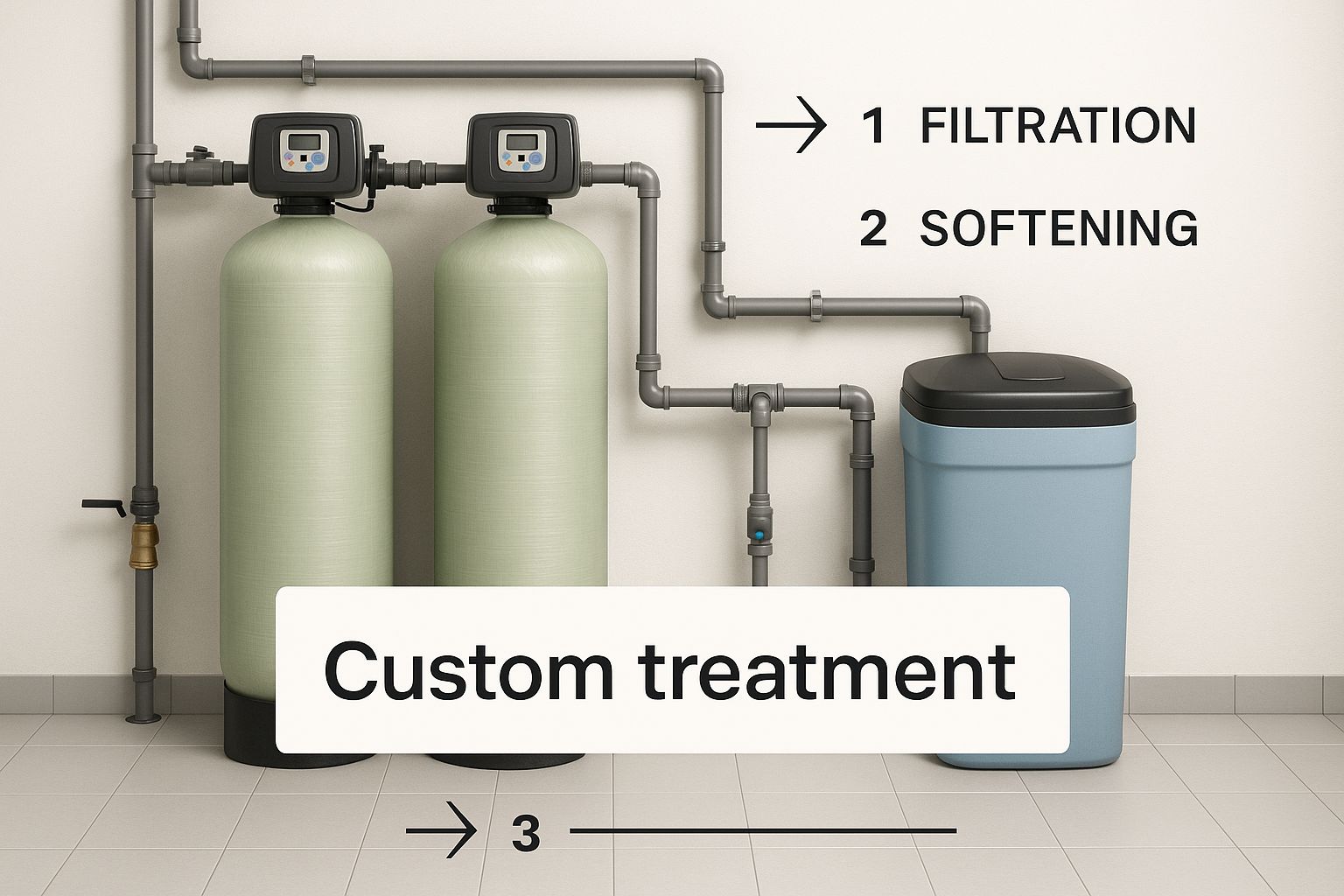 Infographic about how to treat well water