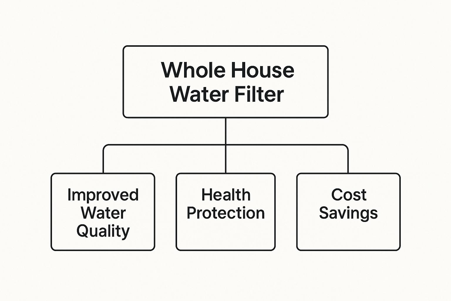 Infographic about benefits of whole house water filter