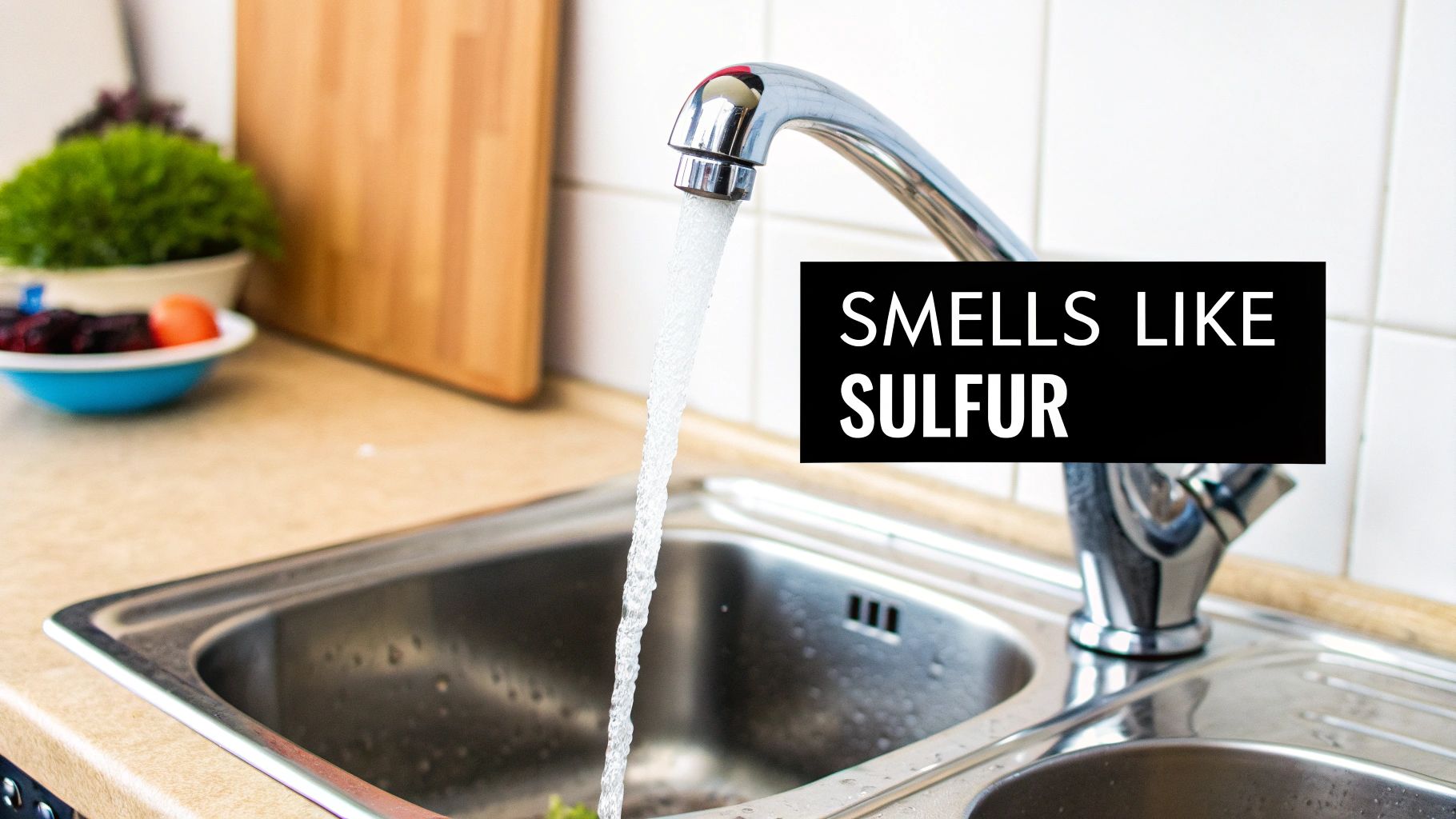 A person looking at a glass of water from the tap with a concerned expression.