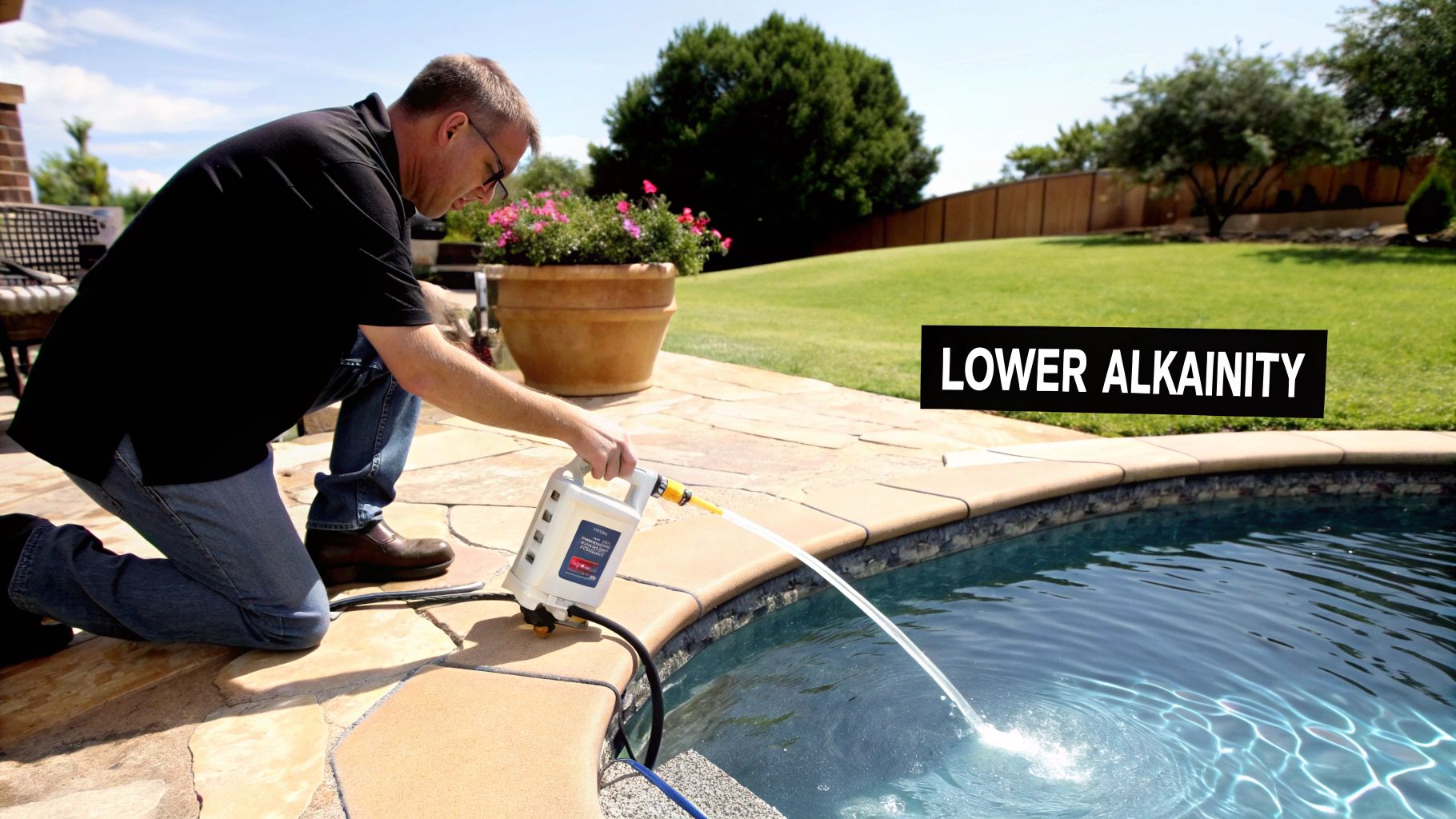 Pool alkalinity adjustment
