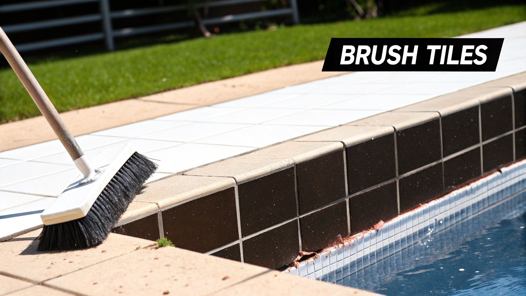 Brushing Pool Walls and Tiles