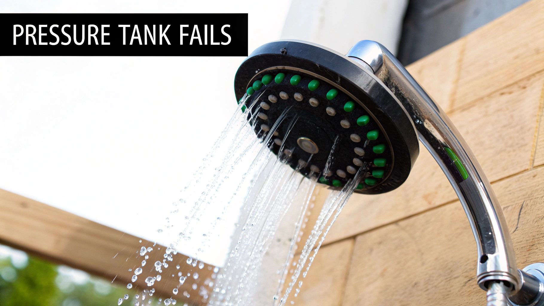 Well water pressure tank in a residential utility room, showing pressure gauges and pipes.
