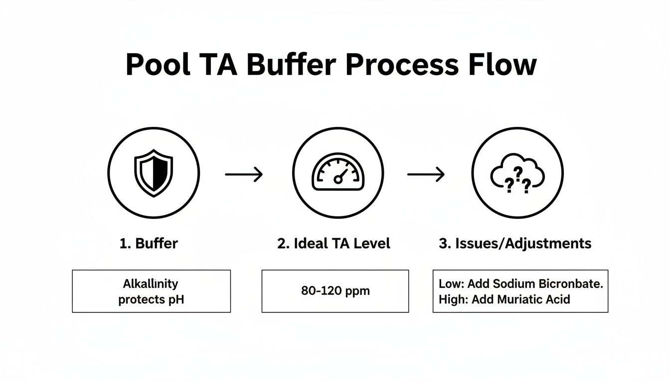 Infographic about how to lower alkalinity in pool