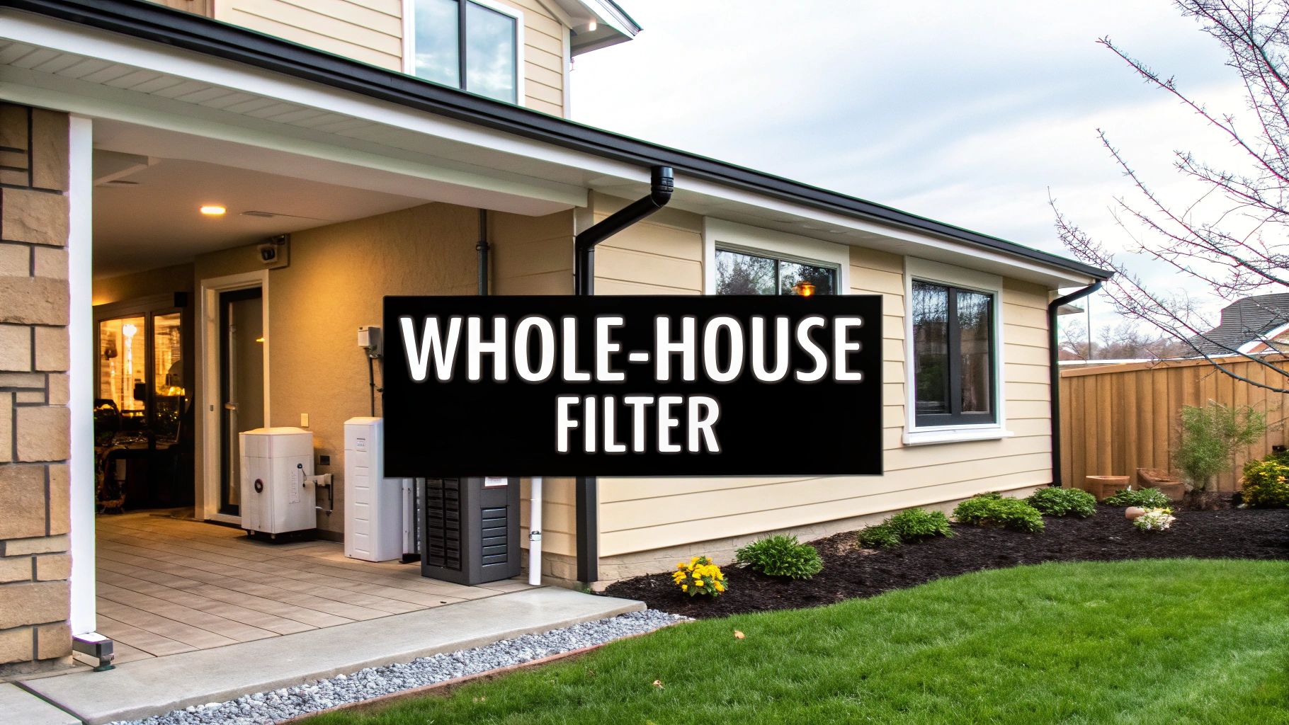 A family enjoying clean water from a kitchen faucet, highlighting the benefits of a whole-house system.
