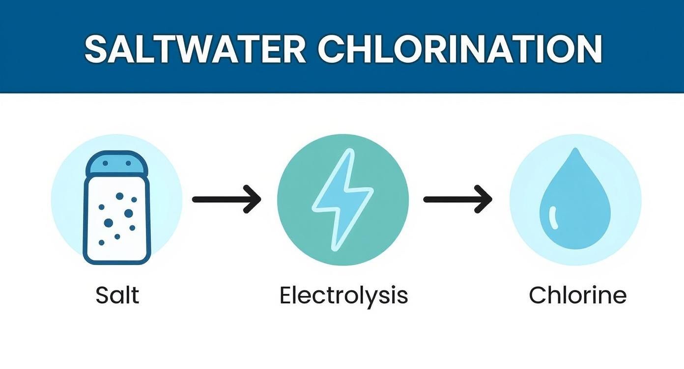 Infographic about saltwater conversion for inground pools