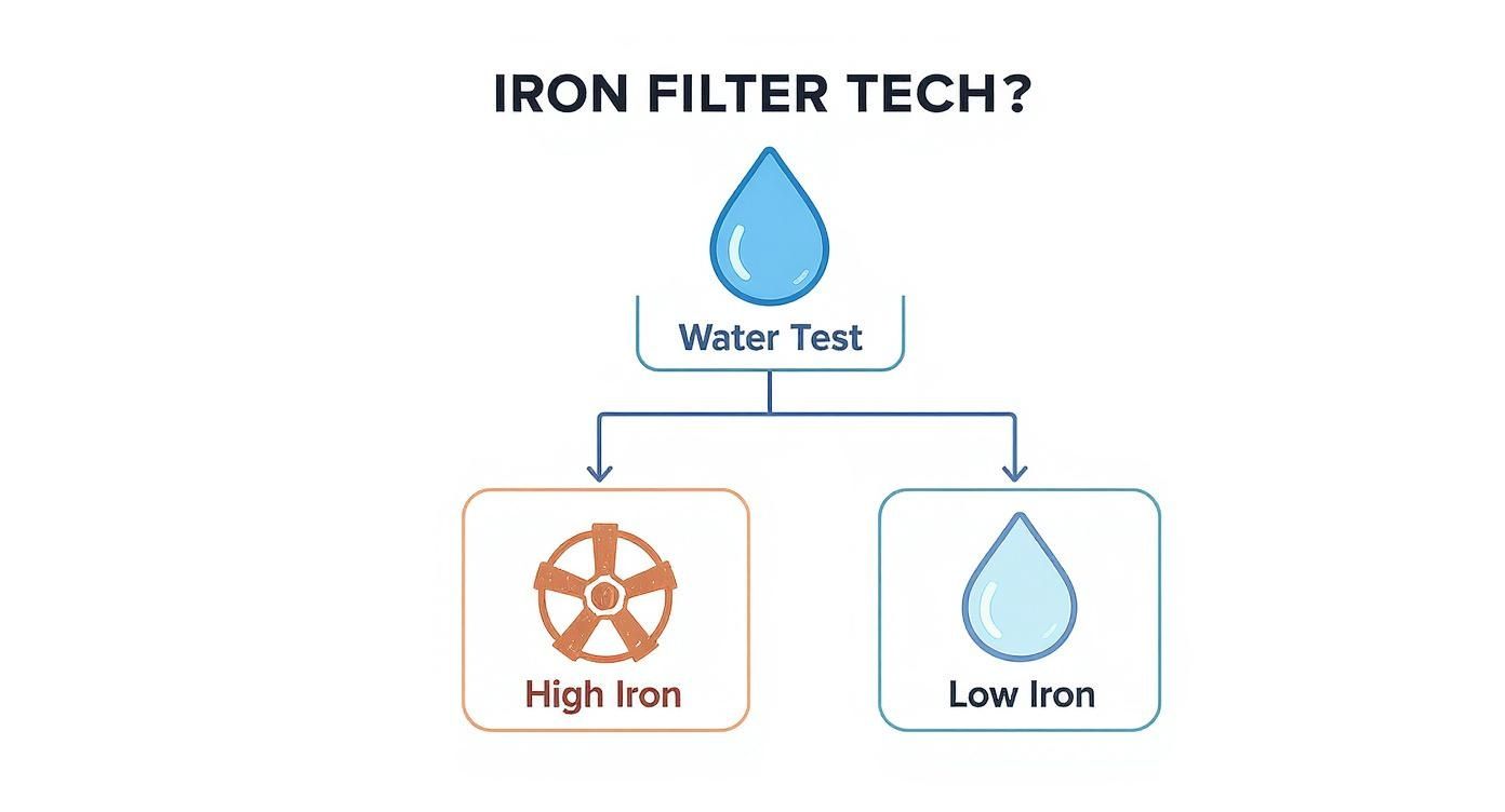 Infographic about iron water filters for wells