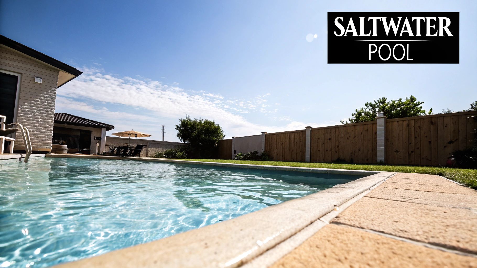 Diagram showing how a saltwater pool system works