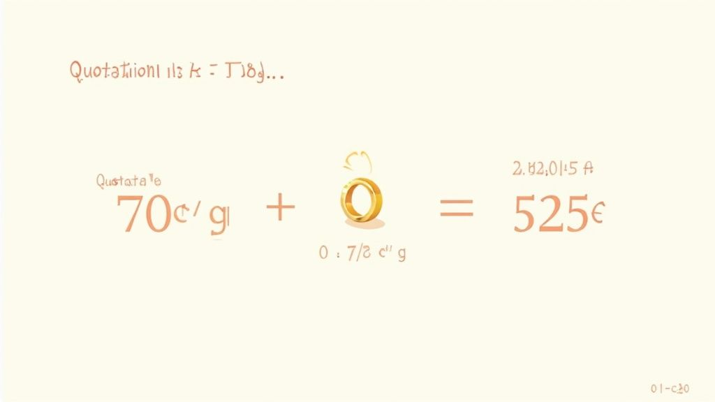 Schermata con calcolo del valore dell'oro usato: 70 centesimi al grammo più anello d'oro uguale 525 euro.