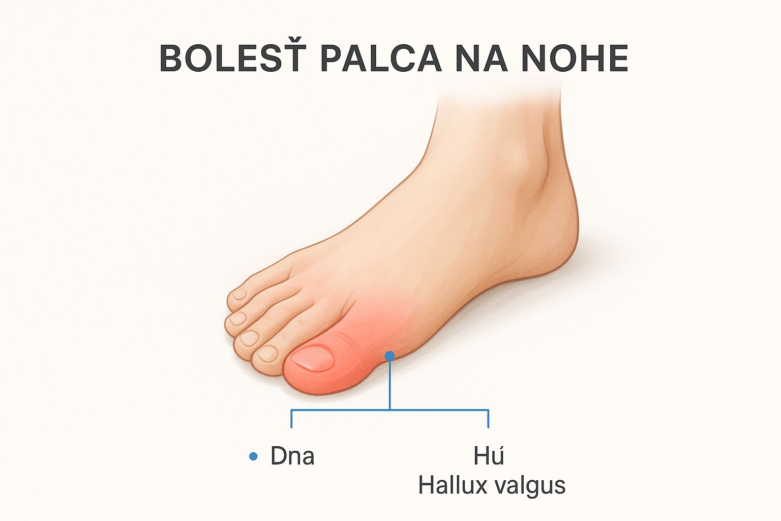 Infographic about bolesť prsta na nohe