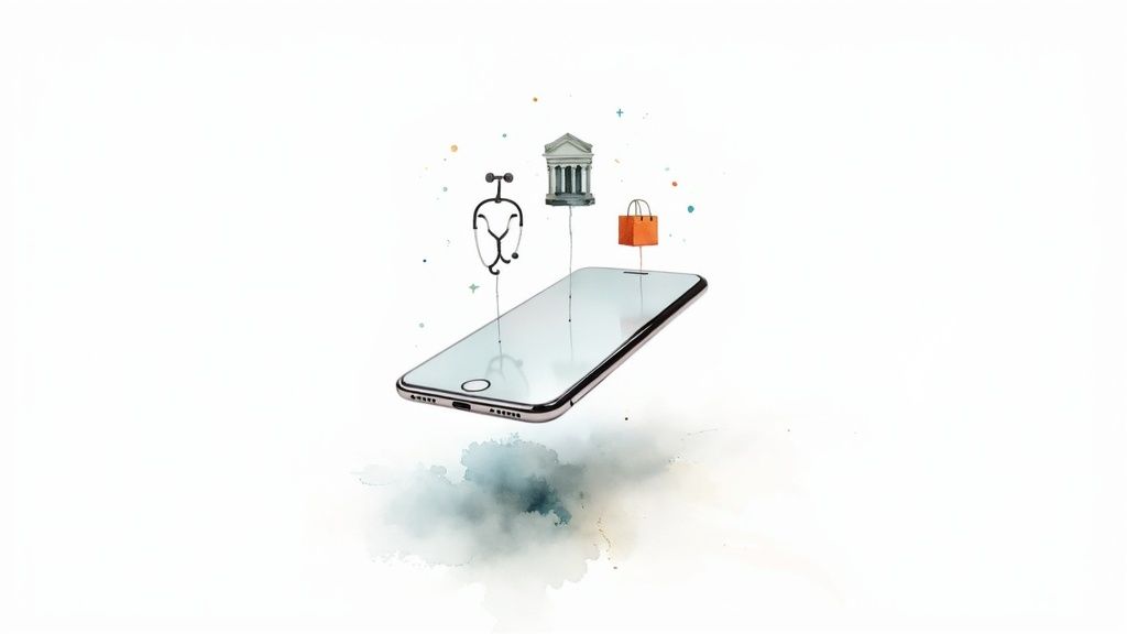 People interacting with conversational AI on different devices