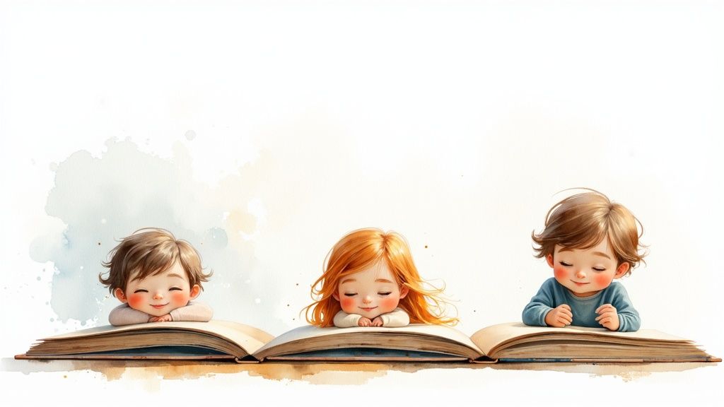 A collage of different art styles available for a personalized book