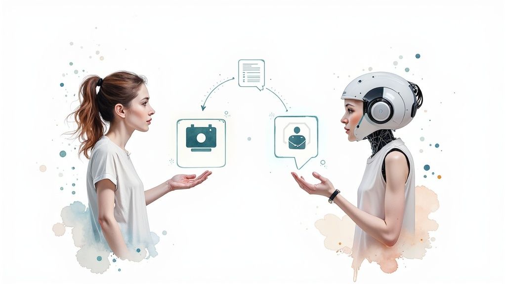 AI chatbots assisting customer service and support agents on computers