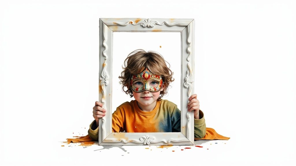 A child reading a personalized book with their dog