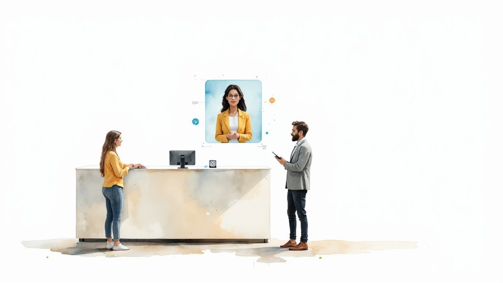 A person interacting with an AI chatbot on a laptop, symbolizing the transformation of customer service