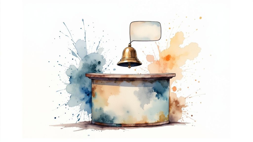 A person interacting with a chatbot on a laptop, symbolizing a digital concierge.