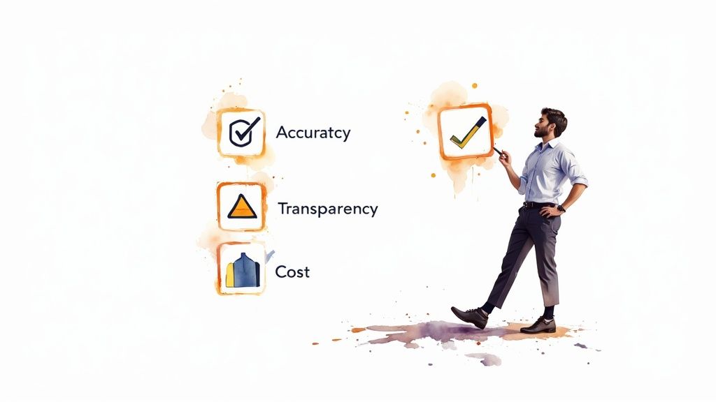 An abstract image representing the benefits of AI, like accuracy, speed, and trust.