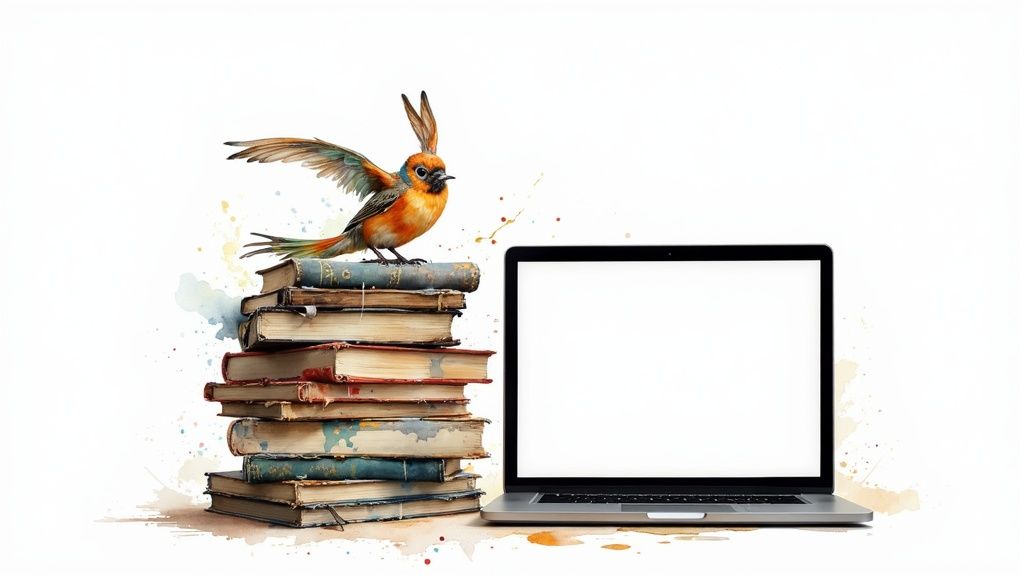 A child proudly holding a finished, professionally bound children's book.