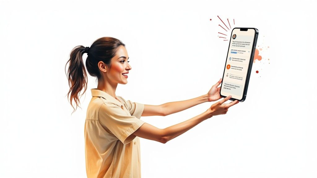 An AI chatbot interacting with a customer on a laptop, symbolizing modern customer support.