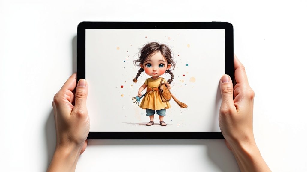 Screenshot from https://lovetoread.ai/ showing the character creation and story generation interface.