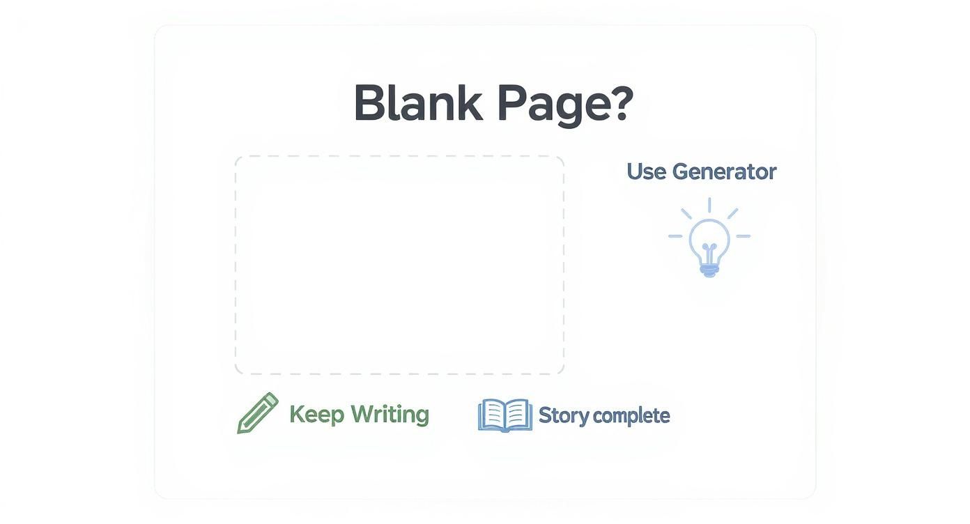 Infographic about story generator for middle school kids