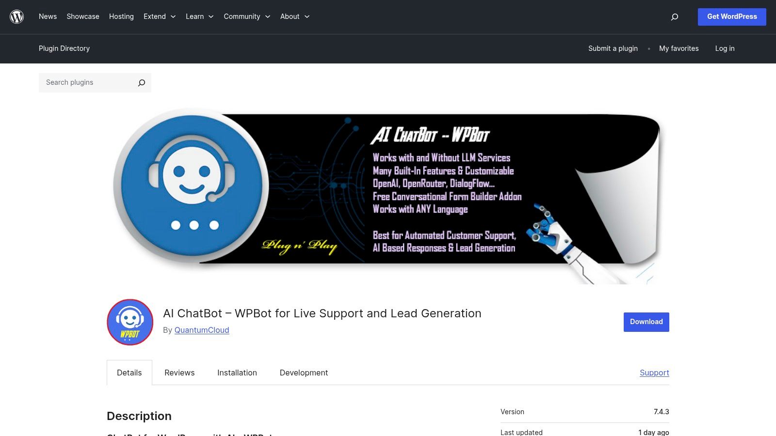 AI ChatBot (WPBot) — WordPress.org