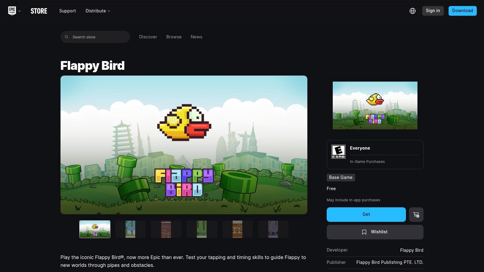 Epic Games Store (Android listing)