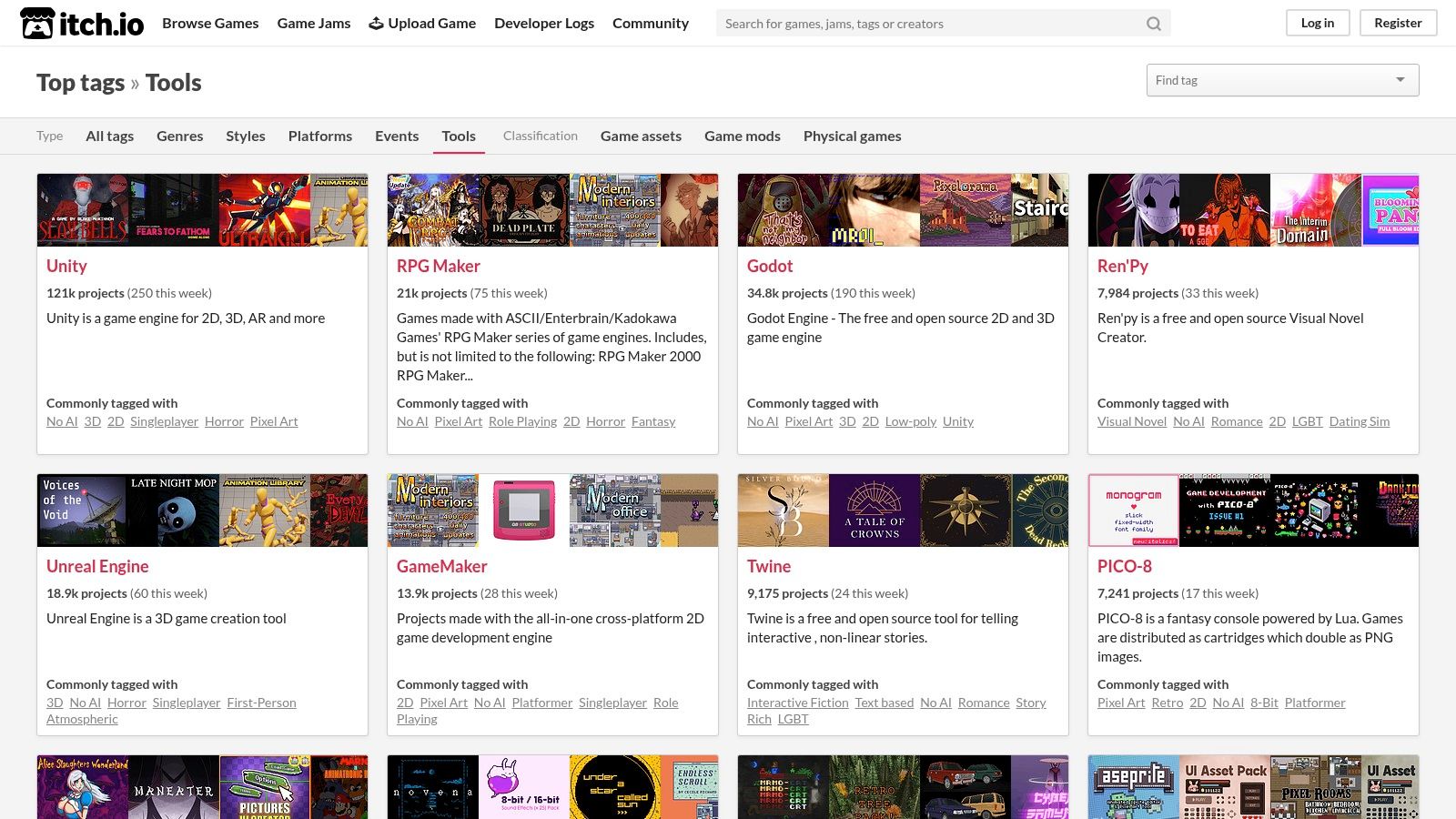 itch.io – Tools section