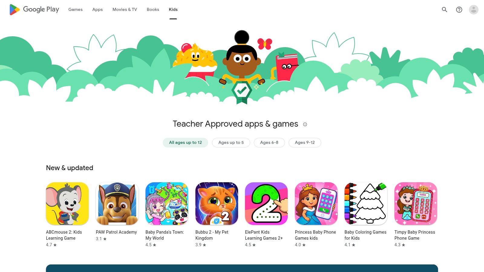 Google Play Store – Family/Teacher Approved