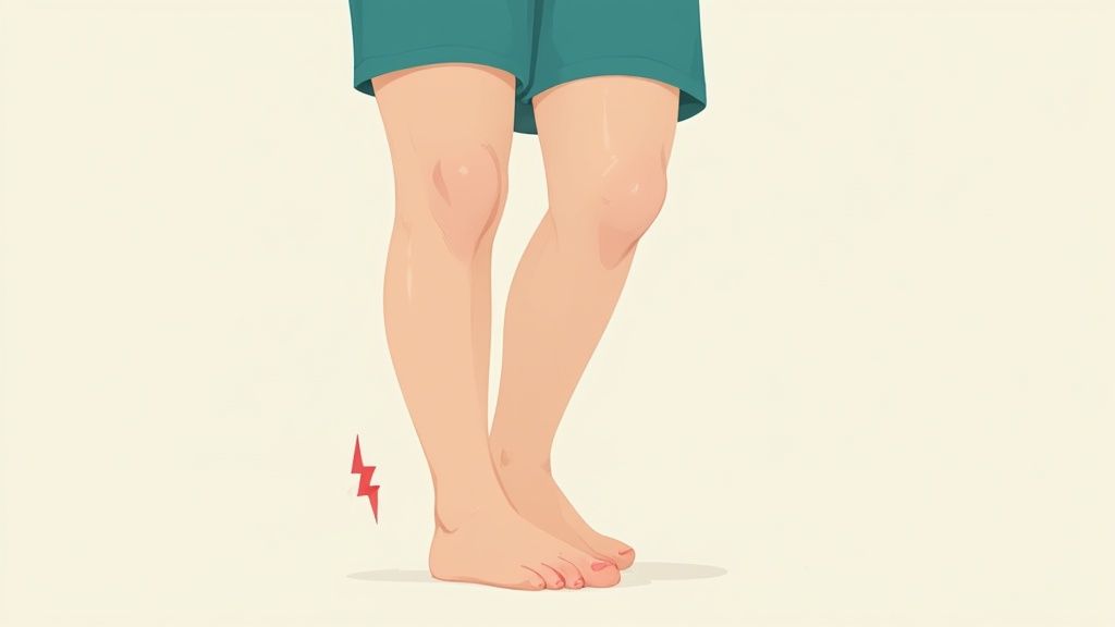 A diagram showing how heel pain can affect the calf, knee, and hip due to changes in gait.